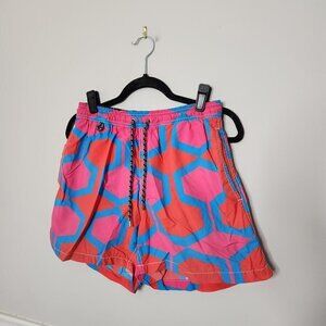 CRASQI Pink Geometric Swim Trunks